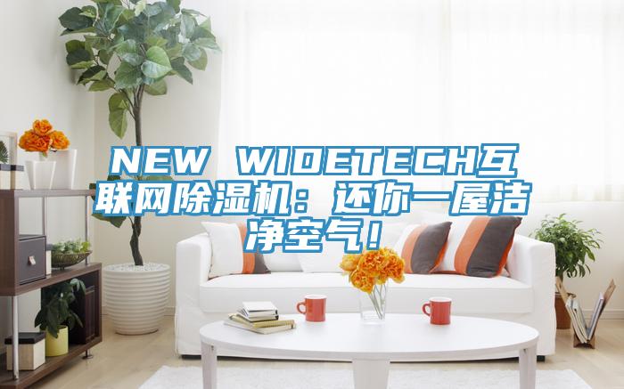 NEW WIDETECH互聯網除濕機：還你一屋潔凈空氣！