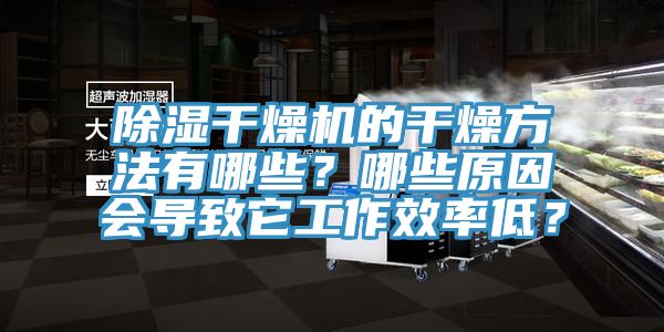 除濕干燥機的干燥方法有哪些？哪些原因會導致它工作效率低？